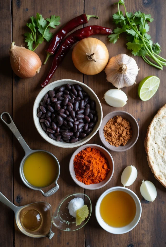 Main Ingredients for  the Best Chipotle Black Beans Recipe at Home